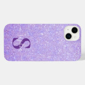 Eleganter Glitzer mit Monogramm Name iPhone Hülle (Rückseite (Horizontal))