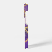 Eleganter Glitzer mit Monogramm Name iPhone Hülle (Linke Seite)