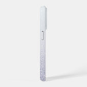 Eleganter Glitzer mit Monogramm Name iPhone Hülle (Rechte Seite)