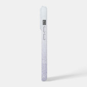 Eleganter Glitzer mit Monogramm Name iPhone Hülle (Linke Seite)