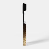 Eleganter Glitzer mit Monogramm Name iPhone Hülle (Linke Seite)