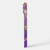 Eleganter Glitzer mit Monogramm Name iPhone Hülle (Linke Seite)