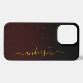Eleganter Glitzer mit Monogramm Name iPhone Hülle (Rückseite (Horizontal))