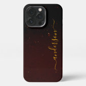 Eleganter Glitzer mit Monogramm Name iPhone Hülle (Rückseite)