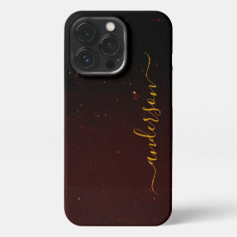 Eleganter Glitzer mit Monogramm Name iPhone 13 Pro Hülle