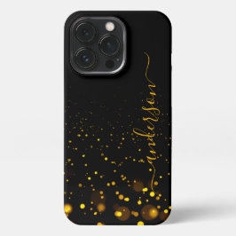 Eleganter Glitzer mit Monogramm Name iPhone 13 Pro Hülle