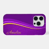 Eleganter Glitzer mit Monogramm Name iPhone Hülle (Rückseite (Horizontal))