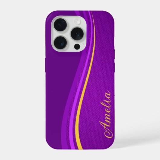 Eleganter Glitzer mit Monogramm Name iPhone Hülle (Rückseite)