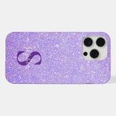 Eleganter Glitzer mit Monogramm Name iPhone Hülle (Rückseite (Horizontal))