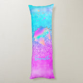 Eleganter Glitzer mit Regenbogen Seitenschläferkissen (Rückseite (Vertikal))