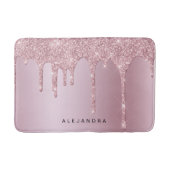 Eleganter Glitzer mit rosa Rosengold Tropfen Badematte (Vorderseite)