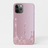 Eleganter Glitzer mit rosa Rosengold Tropfen Case-Mate iPhone Hülle (Rückseite)