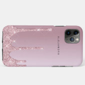 Eleganter Glitzer mit rosa Rosengold Tropfen Case-Mate iPhone Hülle (Rückseite (Horizontal))