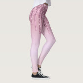 Eleganter Glitzer mit rosa Rosengold Tropfen Leggings (Rechts)