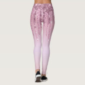 Eleganter Glitzer mit rosa Rosengold Tropfen Leggings (Rückseite)