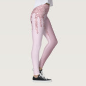 Eleganter Glitzer mit rosa Rosengold Tropfen Leggings (Rechts)