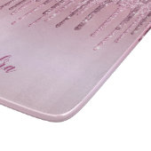 Eleganter Glitzer mit rosa Rosengold Tropfen Schneidebrett (Ecke)