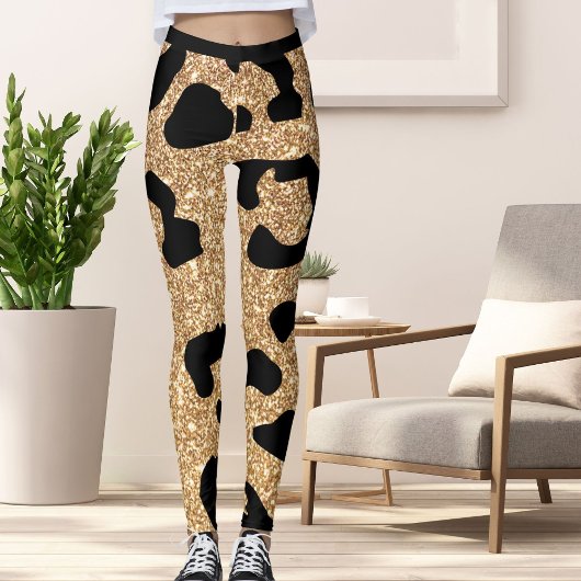 Eleganter Glitzer Modernes schwarzes Muster Leggings