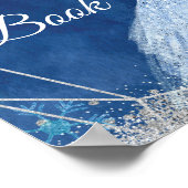 Eleganter Glitzer Navy Weihnachtsschneeflocke 15 a Poster (Ecke)