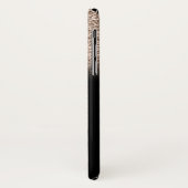 Eleganter Glitzer Ombre Black Monogram Case-Mate iPhone Hülle (Hinten/Links)