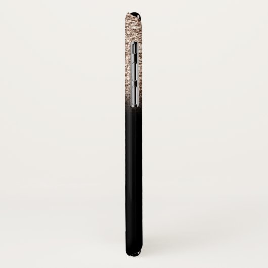 Eleganter Glitzer Ombre Black Monogram Case-Mate iPhone Hülle (Hinten/Links)