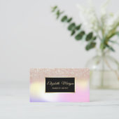 Eleganter Glitzer Ombre Holographic Frame Visitenkarte (Stehend Vorderseite)