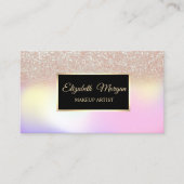 Eleganter Glitzer Ombre Holographic Frame Visitenkarte (Vorderseite)