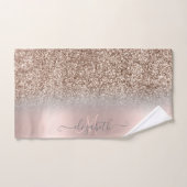 Eleganter Glitzer Ombre Rose Gold Monogram Badhandtuch Set (Handtuch)