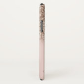 Eleganter Glitzer Ombre Rose Gold Monogram Case-Mate iPhone Hülle (Hinten/Rechts)