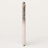 Eleganter Glitzer Ombre Rose Gold Monogram Case-Mate iPhone Hülle (Hinten/Links)