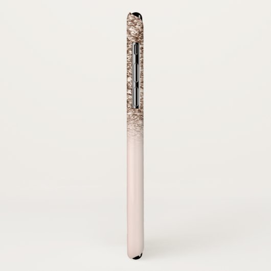 Eleganter Glitzer Ombre Rose Gold Monogram Case-Mate iPhone Hülle (Hinten/Links)