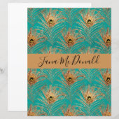 Eleganter Glitzer Peacock Feathers Personalisiert (Vorne/Hinten)