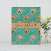 Eleganter Glitzer Peacock Feathers Personalisiert (Stehend Vorderseite)