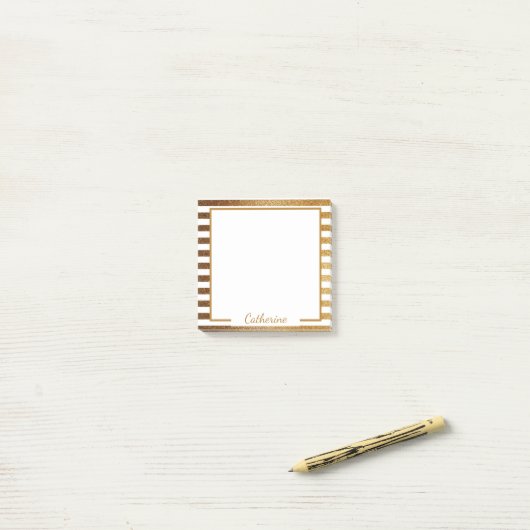 Eleganter Glitzer Pinstripes Chic Trendy Post-it Klebezettel (Auf Schreibtisch)