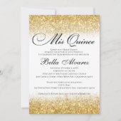 Eleganter Glitzer Quinceañera Einladung Mis Quince (Vorderseite)
