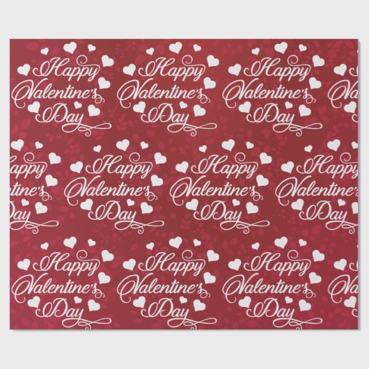 Eleganter Glitzer Red Happy Valentine's Day Geschenkpapier (Flach)