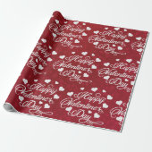 Eleganter Glitzer Red Happy Valentine's Day Geschenkpapier (Ungerollt)