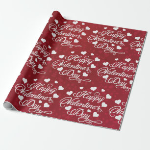 Eleganter Glitzer Red Happy Valentine's Day Geschenkpapier