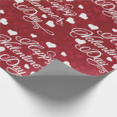 Eleganter Glitzer Red Happy Valentine's Day Geschenkpapier (Ecke)