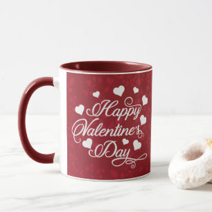 Eleganter Glitzer Red Happy Valentine's Day Tasse
