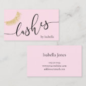 Eleganter Glitzer-Rosa-Leinen Visitenkarte (Vorne/Hinten)