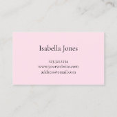 Eleganter Glitzer-Rosa-Leinen Visitenkarte (Rückseite)