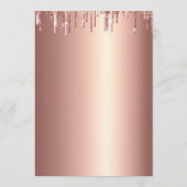 Eleganter Glitzer Rose Gold Bridal Brunch Menü Kar Menükarte (Rückseite)