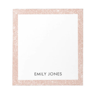 Eleganter Glitzer Rose Gold Notizblock