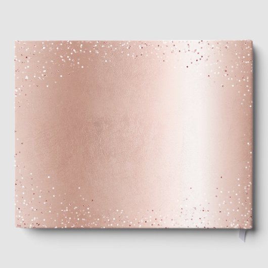 Eleganter Glitzer Rose Gold rosa Kleid Quinceañera Gästebuch (Rückseite)