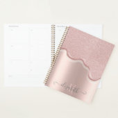 Eleganter Glitzer Rose Gold Tropfen Monogramm Planer (Anzeige)