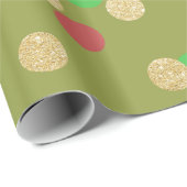 eleganter Glitzer Rot-Grün Weihnachtskonfetti Geschenkpapier (Rolleneckpunkt)
