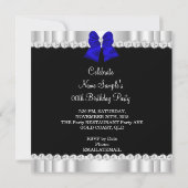 Eleganter Glitzer Royal Blue Glamour High Heels Einladung (Rückseite)