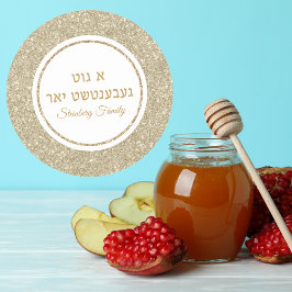 Eleganter Glitzer Runder Aufkleber