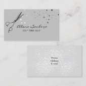 Eleganter Glitzer Scissor Visitenkarte (Vorne/Hinten)